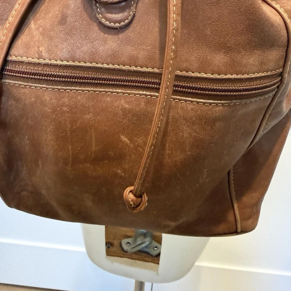 Coach Leather Backpack Vintage 90's British Tan Drawstring‎ Buckle #0519